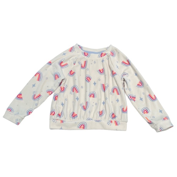 Cat & Jack Other - Cat & Jack Kids Fleece Sweatshirt Off White with Rainbows & Stars | Girls 5T